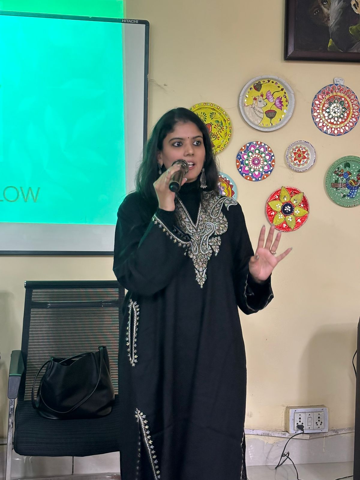 Ankita addressing a workshop audience